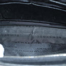BURBERRY Clutch Bag Leather Black Silver Auth bs17954-12