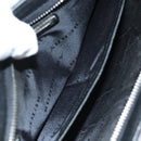 BURBERRY Clutch Bag Leather Black Silver Auth bs17954-20