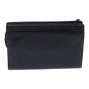 BURBERRY Clutch Bag Leather Black Silver Auth bs17954-2