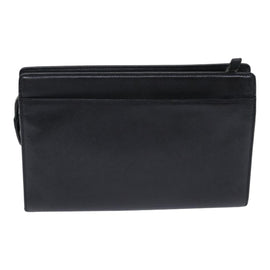 BURBERRY Clutch Bag Leather Black Silver Auth bs17954 - 0