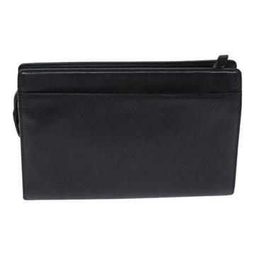 BURBERRY Clutch Bag Leather Black Silver Auth bs17954 - 0