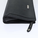 BURBERRY Clutch Bag Leather Black Silver Auth bs17954-3