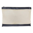 BALENCIAGA Clutch Bag Canvas White Black Silver 373840 Auth bs17958-2