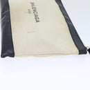 BALENCIAGA Clutch Bag Canvas White Black Silver 373840 Auth bs17958-3