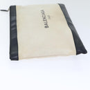 BALENCIAGA Clutch Bag Canvas White Black Silver 373840 Auth bs17958-4