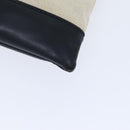 BALENCIAGA Clutch Bag Canvas White Black Silver 373840 Auth bs17958-7