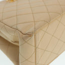 CHANEL Shoulder Bag Calf Skin Beige Gold CC Auth bs17980-9