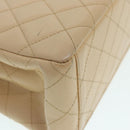 CHANEL Shoulder Bag Calf Skin Beige Gold CC Auth bs17980-15