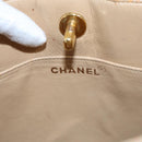 CHANEL Shoulder Bag Calf Skin Beige Gold CC Auth bs17980-19