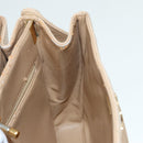 CHANEL Shoulder Bag Calf Skin Beige Gold CC Auth bs17980-23