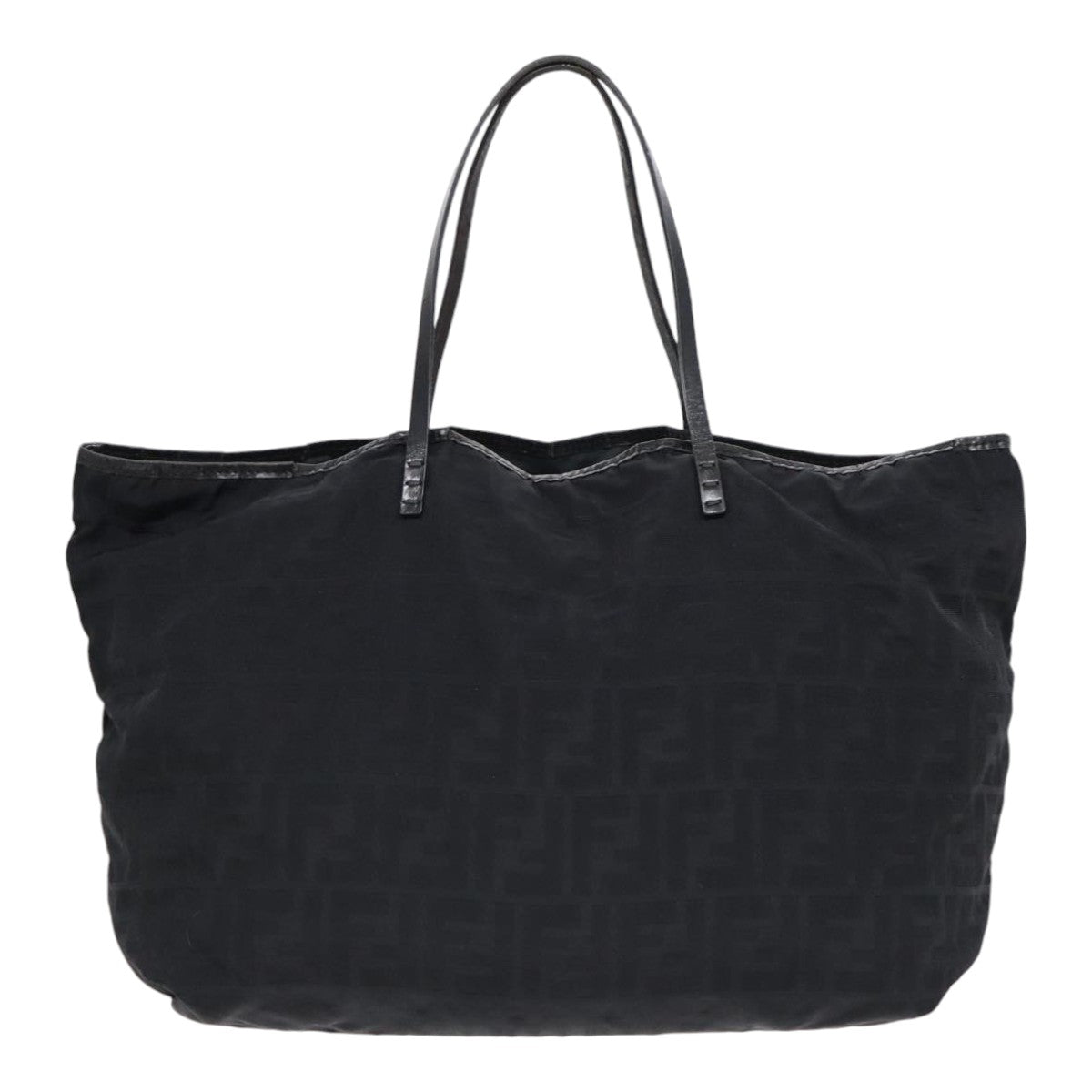 FENDI Zucca Canvas Tote Bag Nylon Black Auth bs18020 - 0