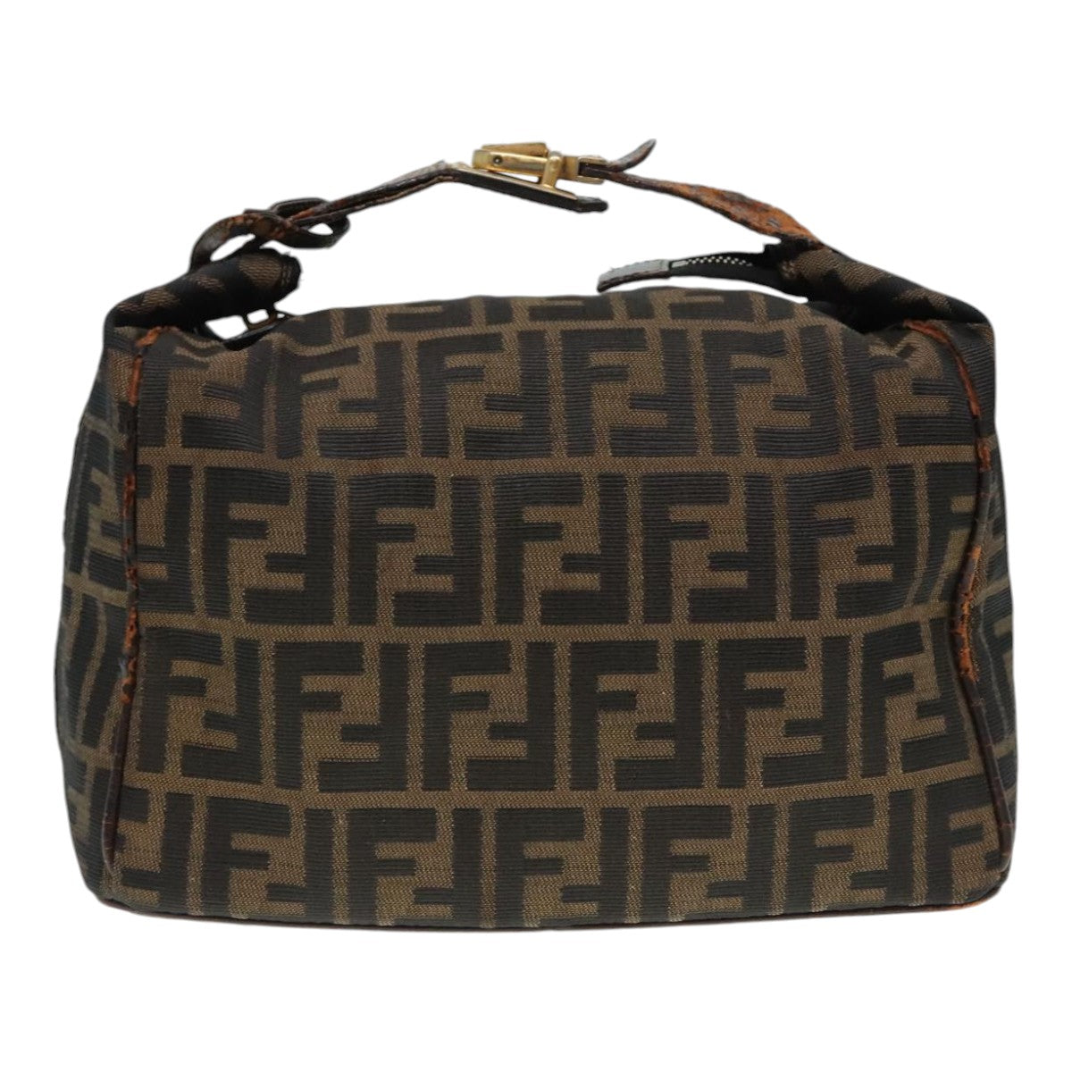 FENDI Zucca Canvas Hand Bag Brown Auth bs18022 - 0