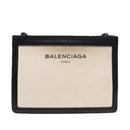 BALENCIAGA Shoulder Bag Canvas Silver White 339937 Auth bs18024-13