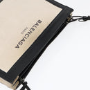 BALENCIAGA Shoulder Bag Canvas Silver White 339937 Auth bs18024-6