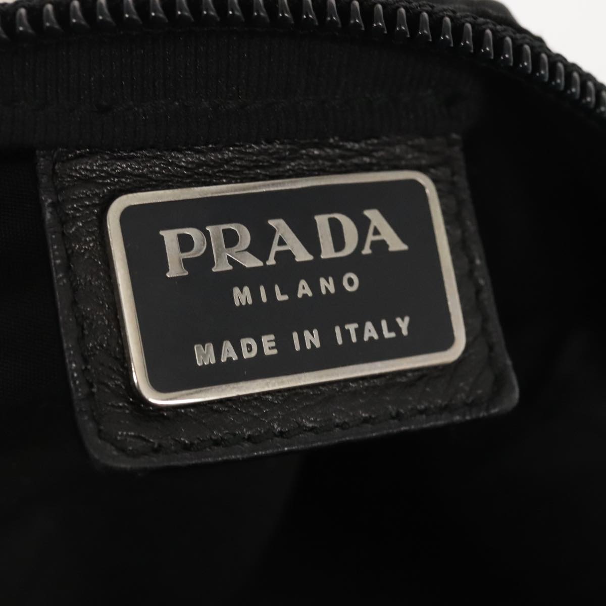 PRADA Boston Bag Nylon Black Silver Auth bs18026