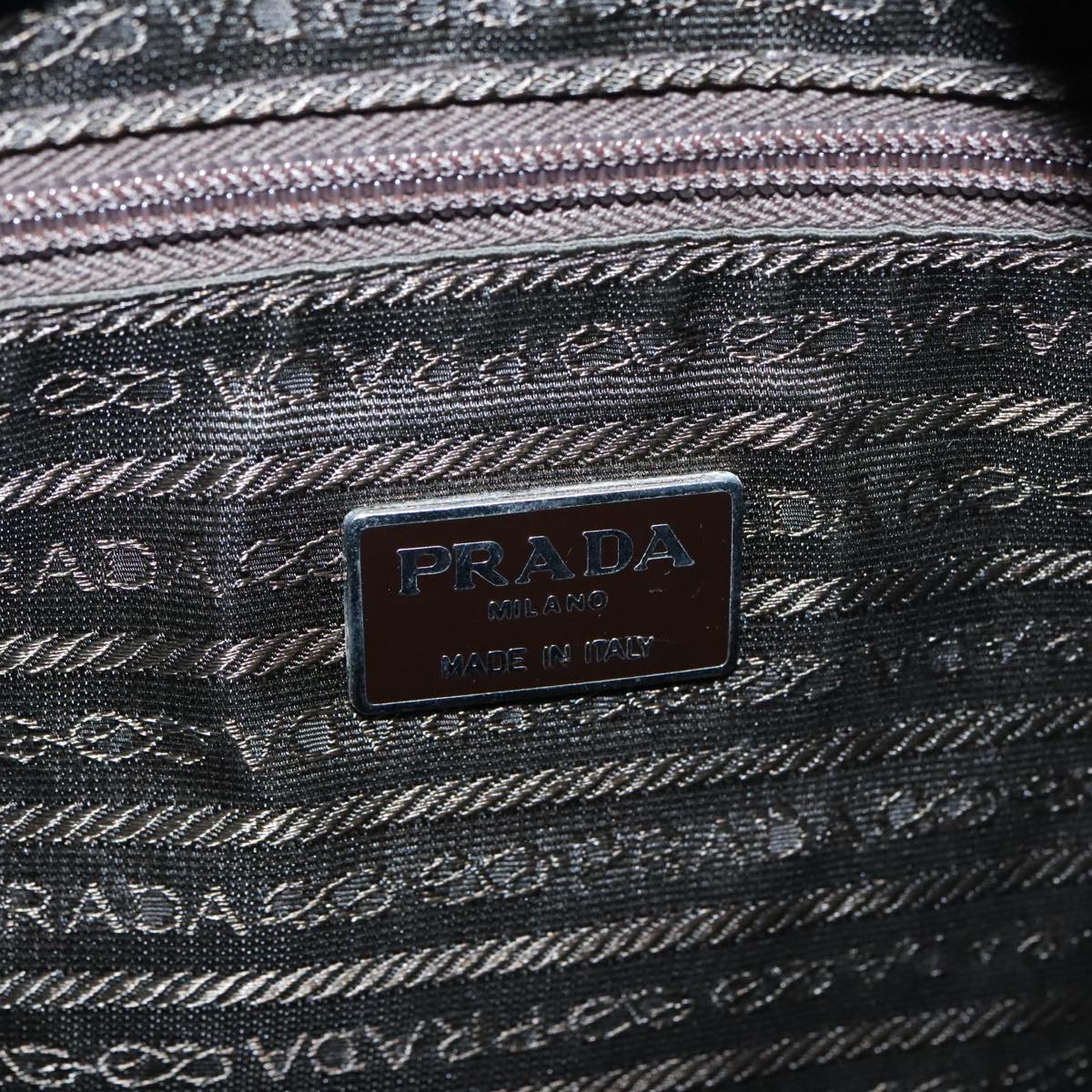 PRADA Tote Bag Nylon Green Silver Auth bs18029