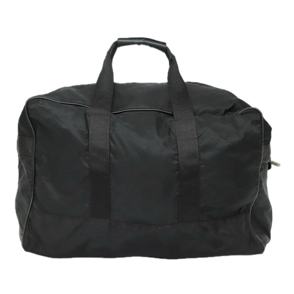 PRADA Boston Bag Nylon Black Silver Auth bs18030