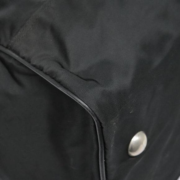 PRADA Boston Bag Nylon Black Silver Auth bs18030