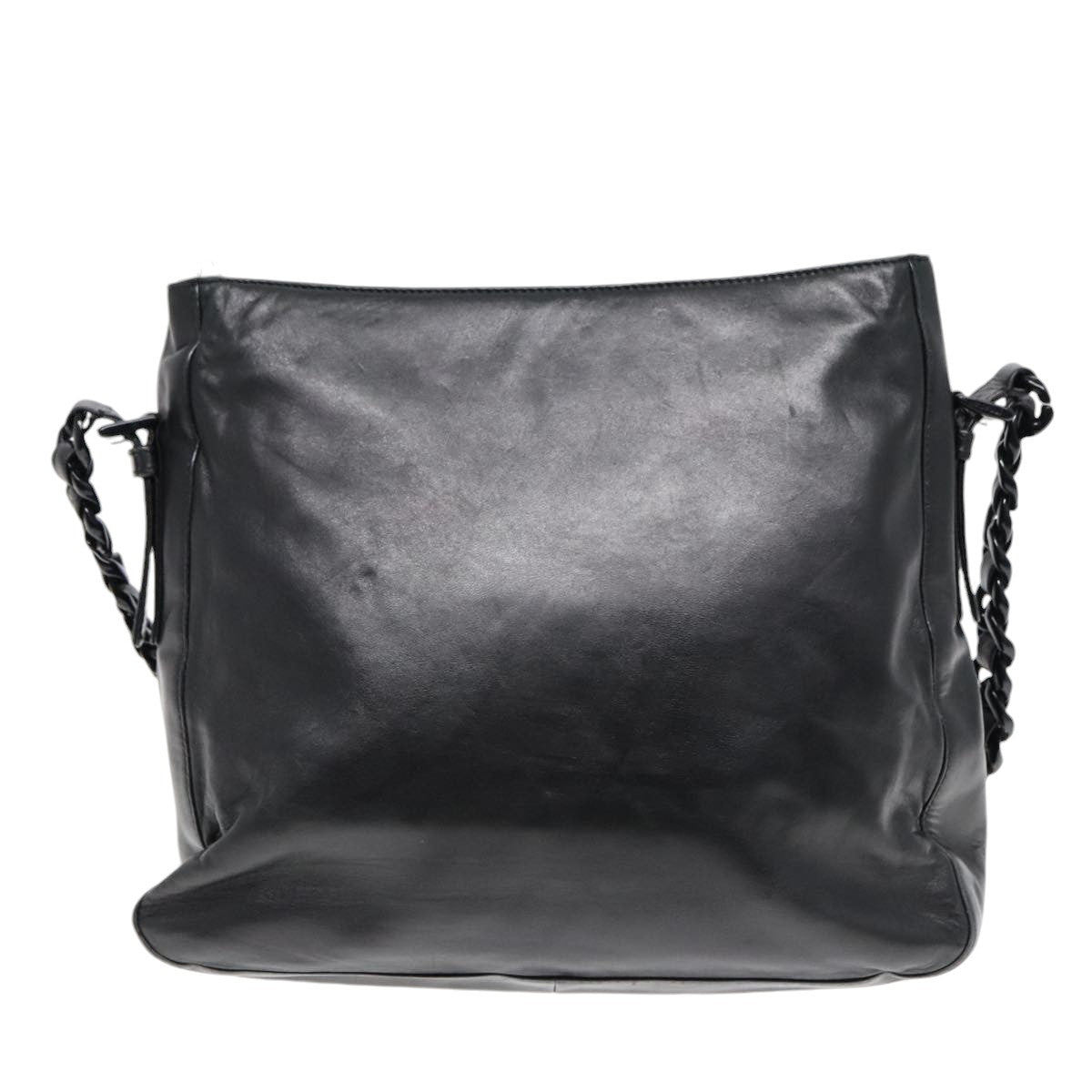 PRADA Shoulder Bag Leather Black Auth bs18033 - 0