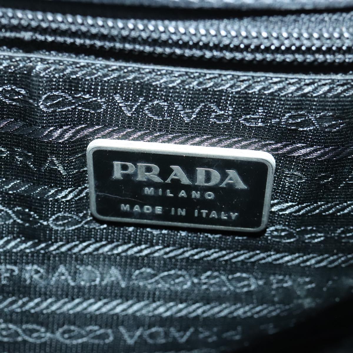 PRADA Business Bag Leather Black Auth bs18036