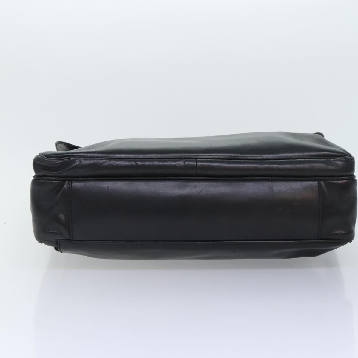 PRADA Business Bag Leather Black Auth bs18036