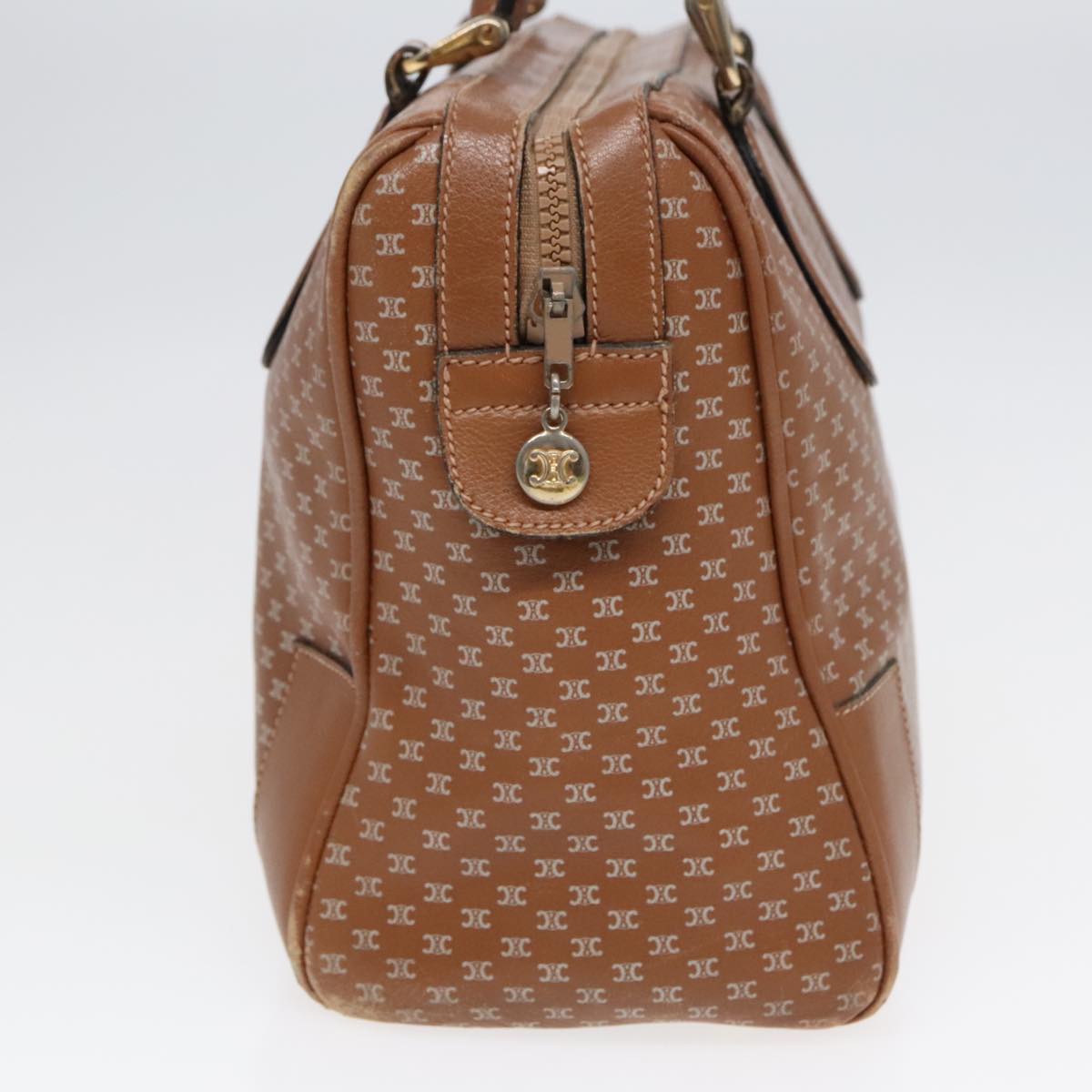 CELINE Macadam Canvas Hand Bag Brown Gold Auth bs18039