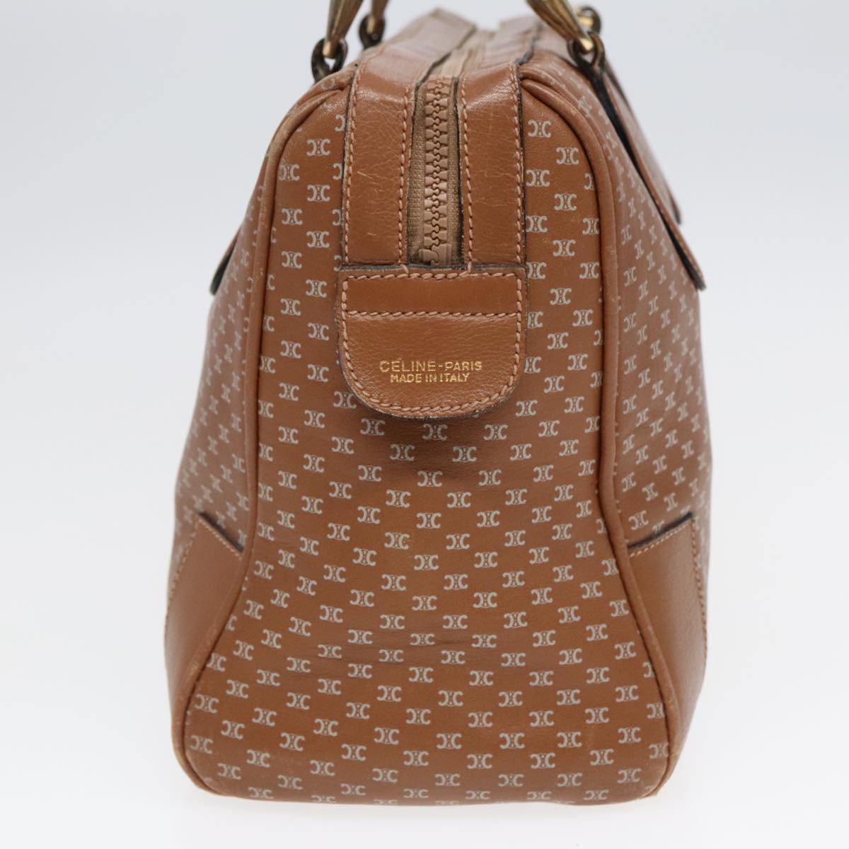 CELINE Macadam Canvas Hand Bag Brown Gold Auth bs18039