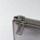 SAINT LAURENT Clutch Bag Enamel Silver Auth bs18043-8
