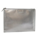 SAINT LAURENT Clutch Bag Enamel Silver Auth bs18043-1