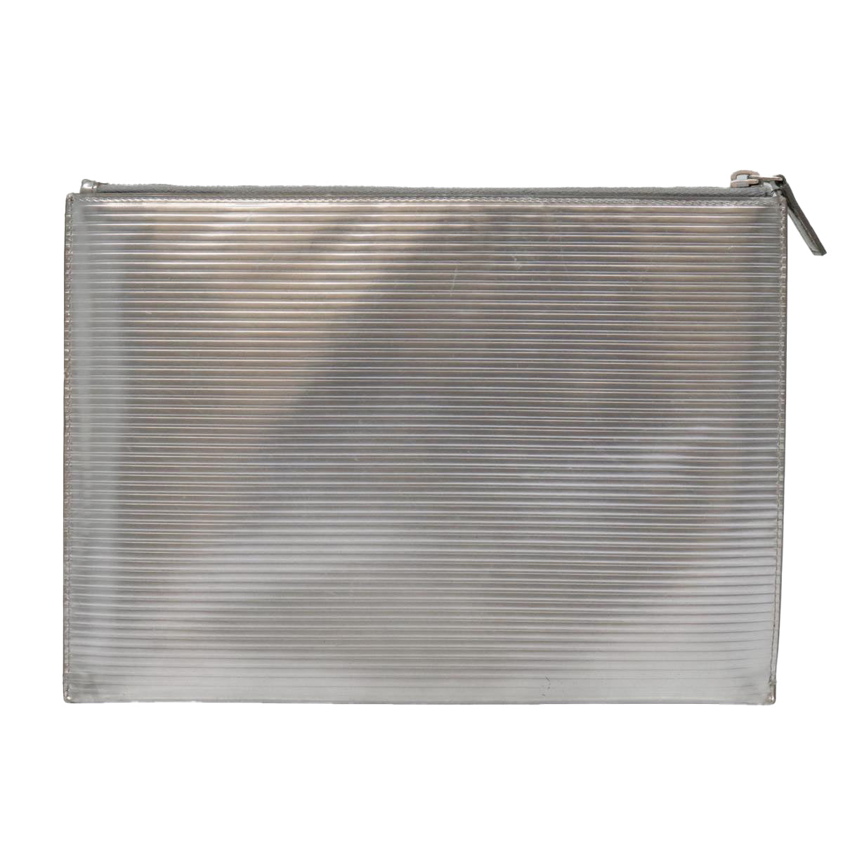 SAINT LAURENT Clutch Bag Enamel Silver Auth bs18043 - 0