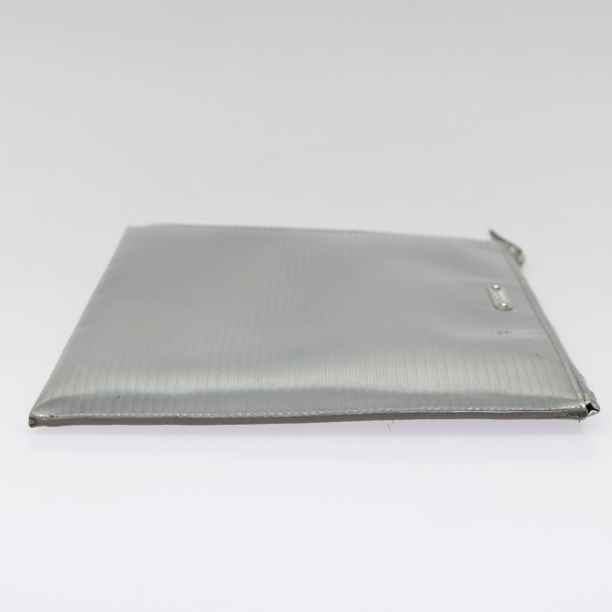 SAINT LAURENT Clutch Bag Enamel Silver Auth bs18043