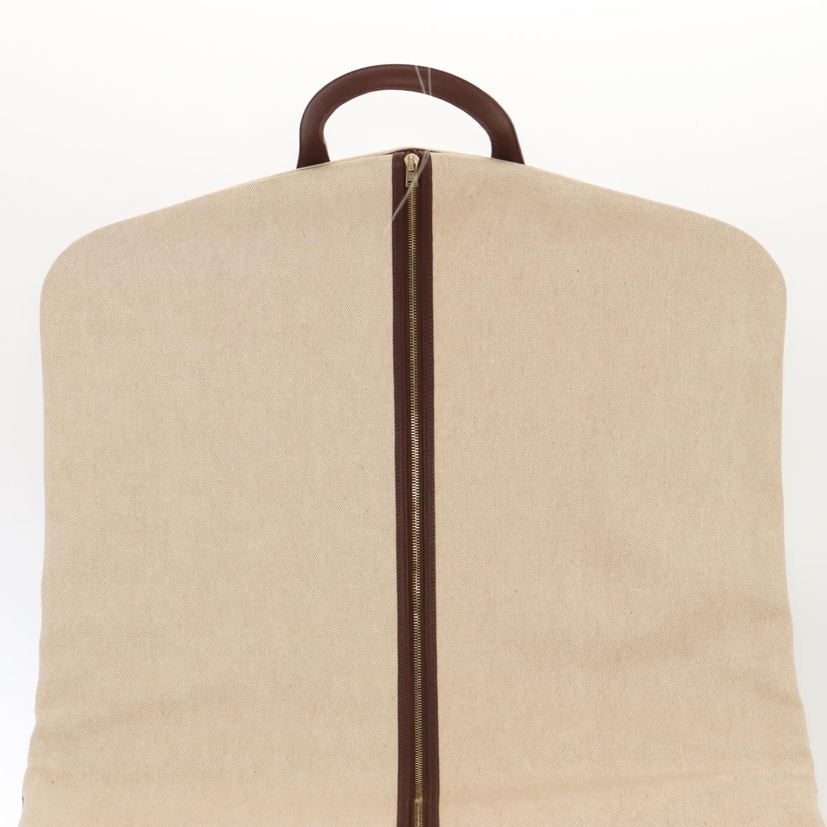 HERMES Victoria Garment Cover Coated Canvas Beige Brown Auth bs18058