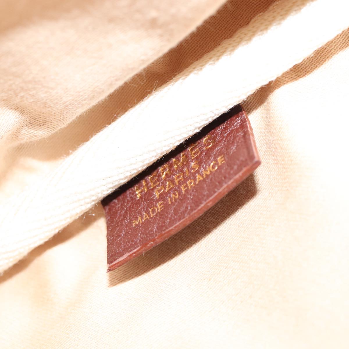 HERMES Victoria Garment Cover Coated Canvas Beige Brown Auth bs18058