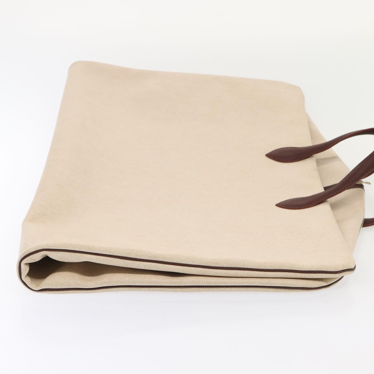 HERMES Victoria Garment Cover Coated Canvas Beige Brown Auth bs18058