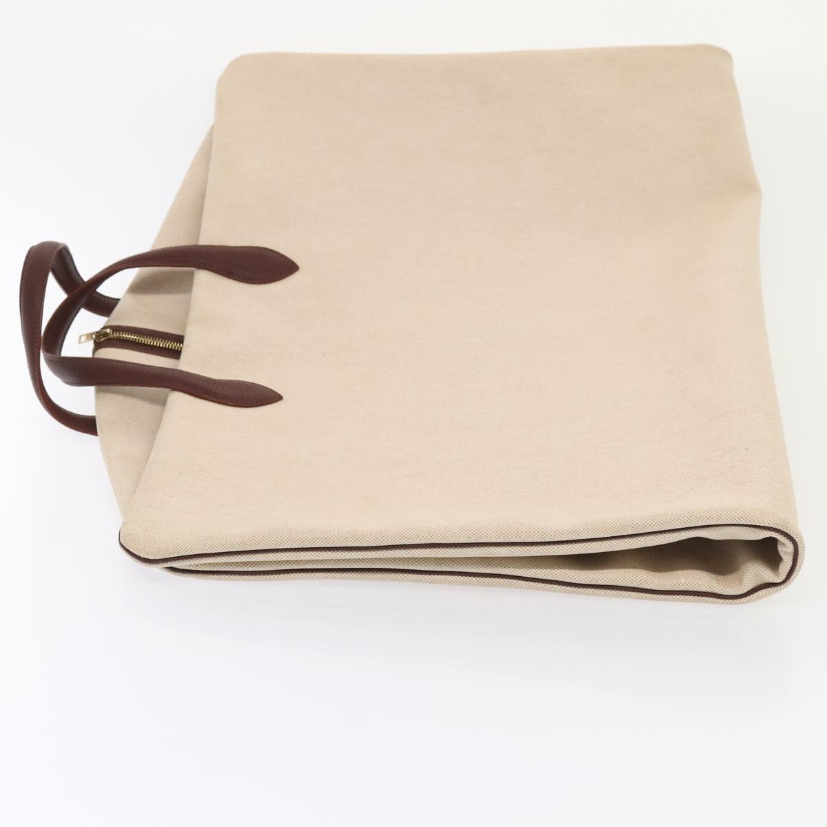 HERMES Victoria Garment Cover Coated Canvas Beige Brown Auth bs18058