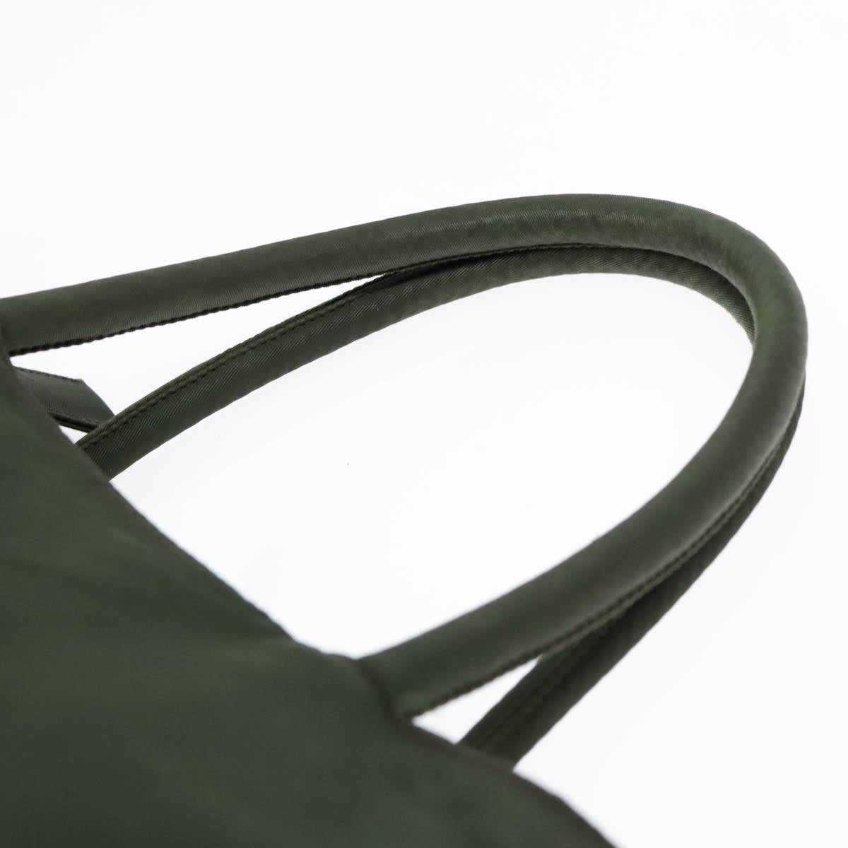 PRADA Hand Bag Nylon Green Auth bs18090