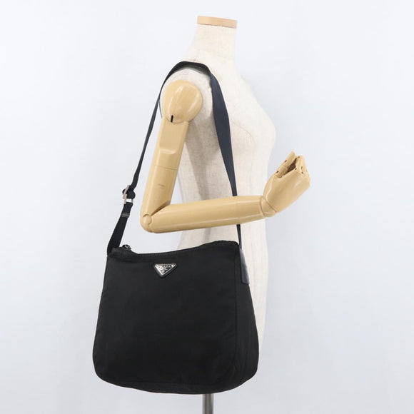 PRADA Shoulder Bag Nylon Black Auth bs18091