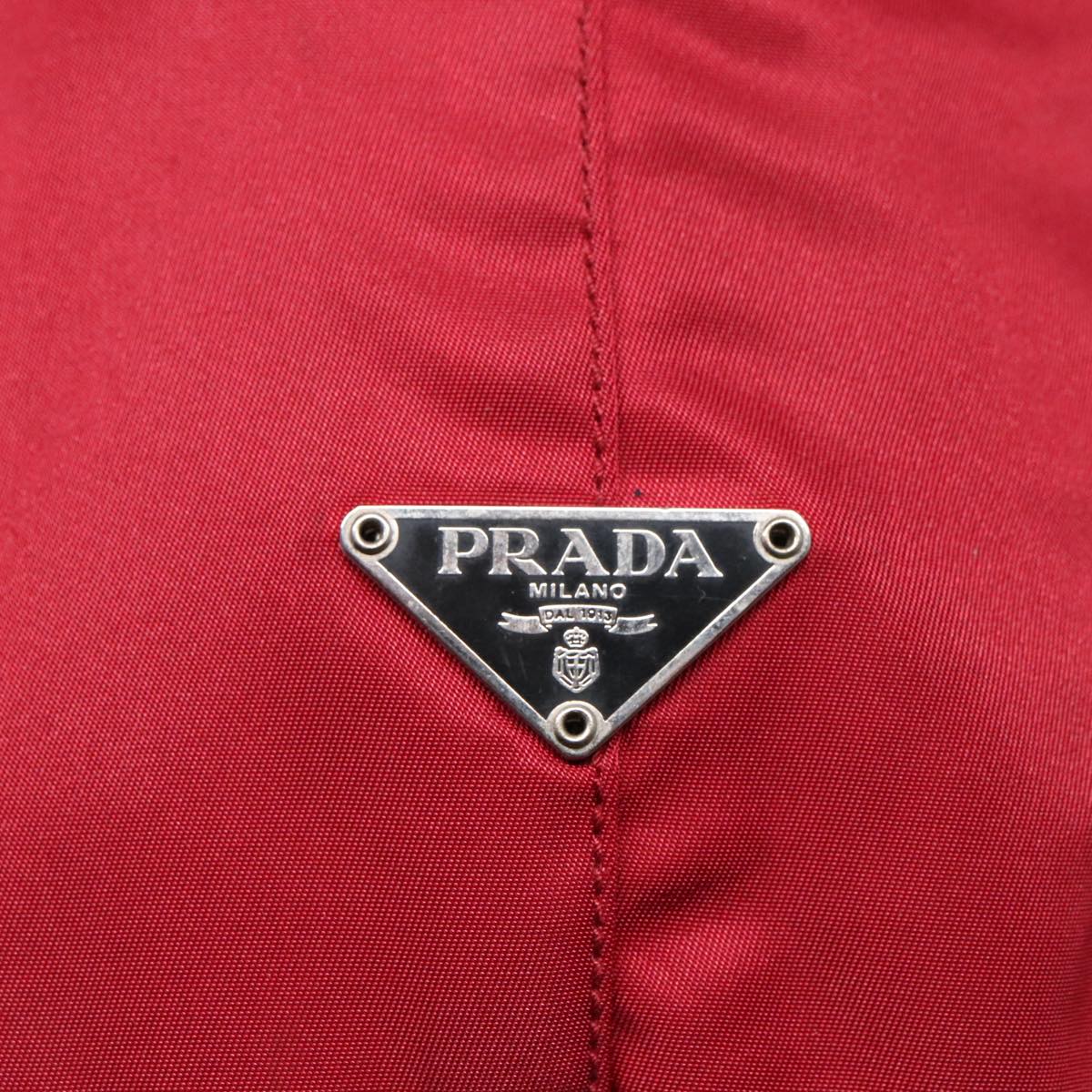 PRADA Shoulder Bag Nylon Red Auth bs18096