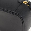 CHANEL COCO Mark vanity Pouch Calf Skin Black Gold CC Auth bs18099-12