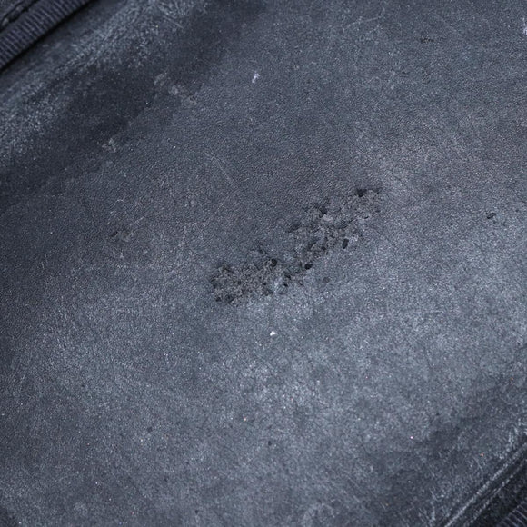 CHANEL COCO Mark vanity Pouch Calf Skin Black Gold CC Auth bs18099