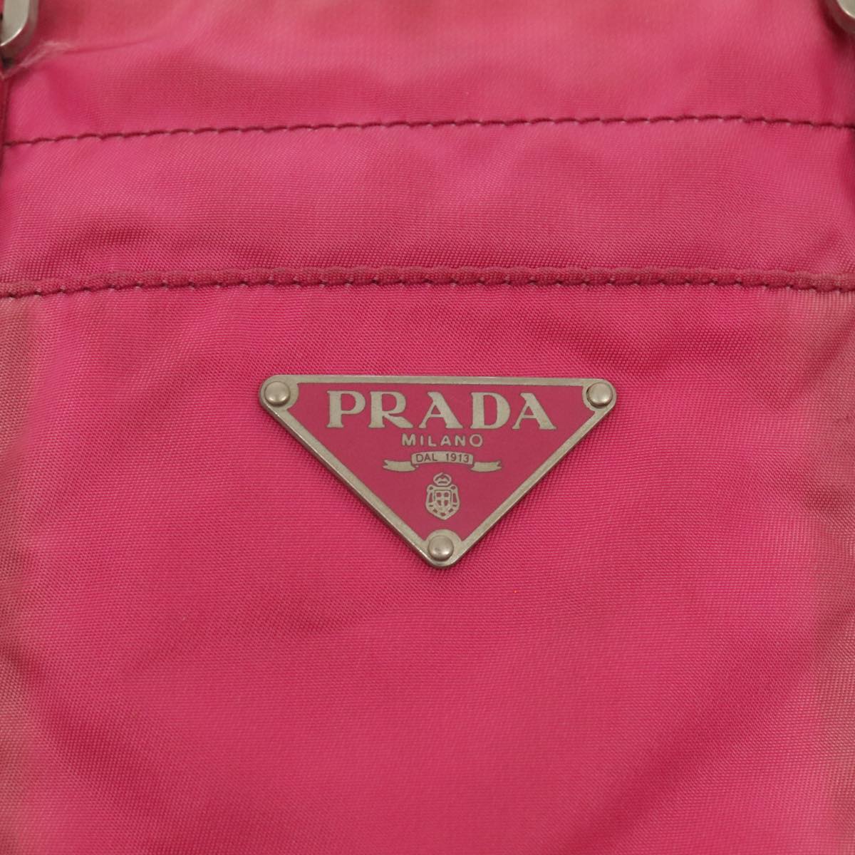 PRADA Hand Bag Nylon Pink Auth bs18106