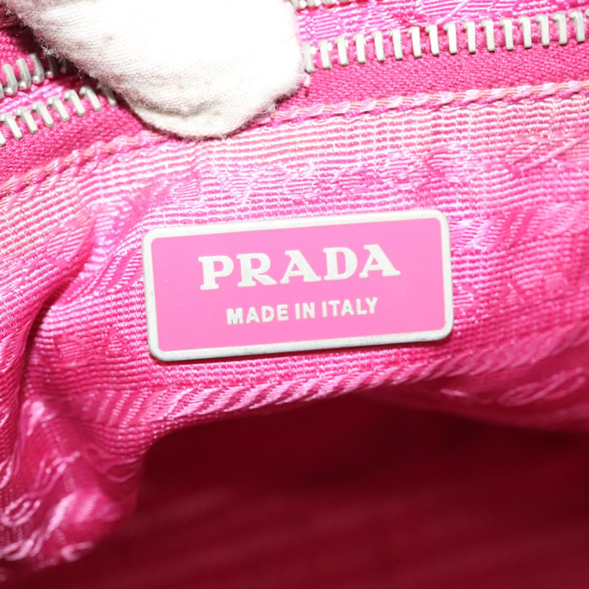 PRADA Hand Bag Nylon Pink Auth bs18106