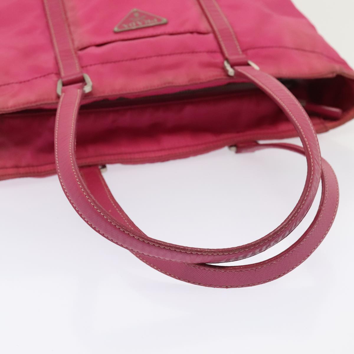 PRADA Hand Bag Nylon Pink Auth bs18106