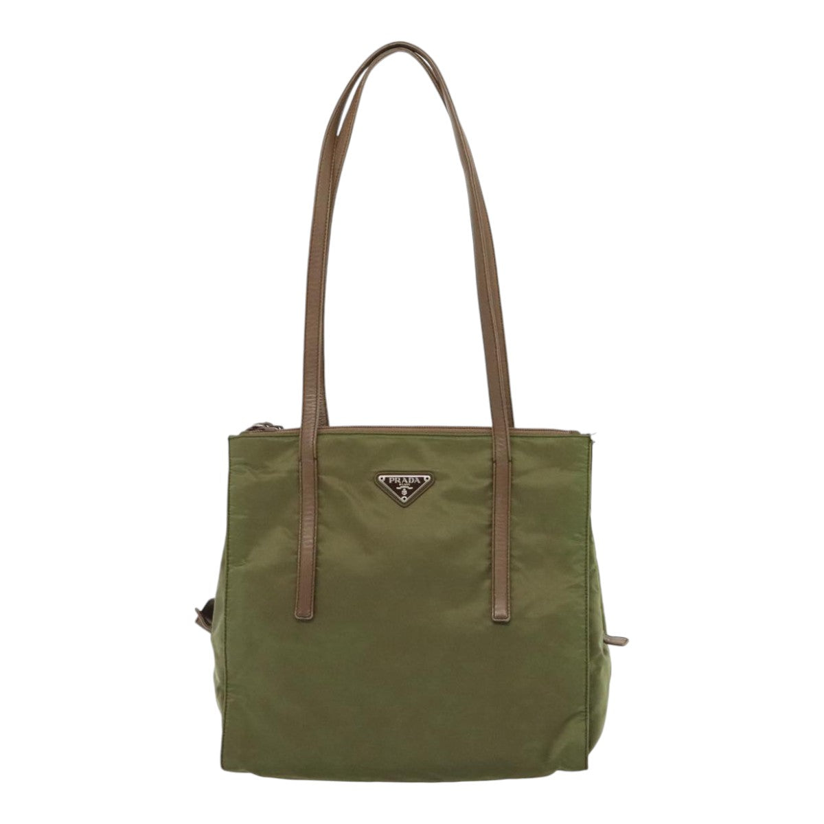 PRADA Tote Bag Nylon Khaki Auth bs18119