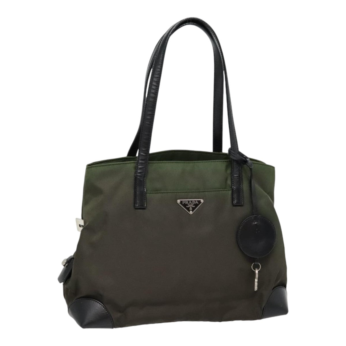 PRADA Tote Bag Nylon Green Auth bs18120