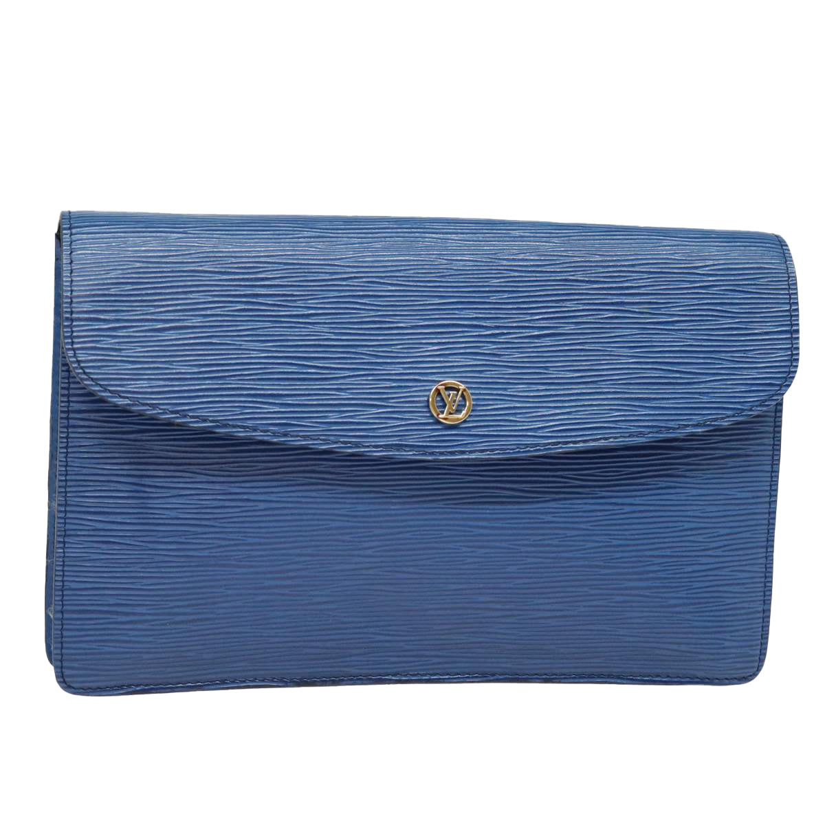 LOUIS VUITTON Epi Montaigne 27 Clutch Bag Blue M52655 LV Auth bs18131