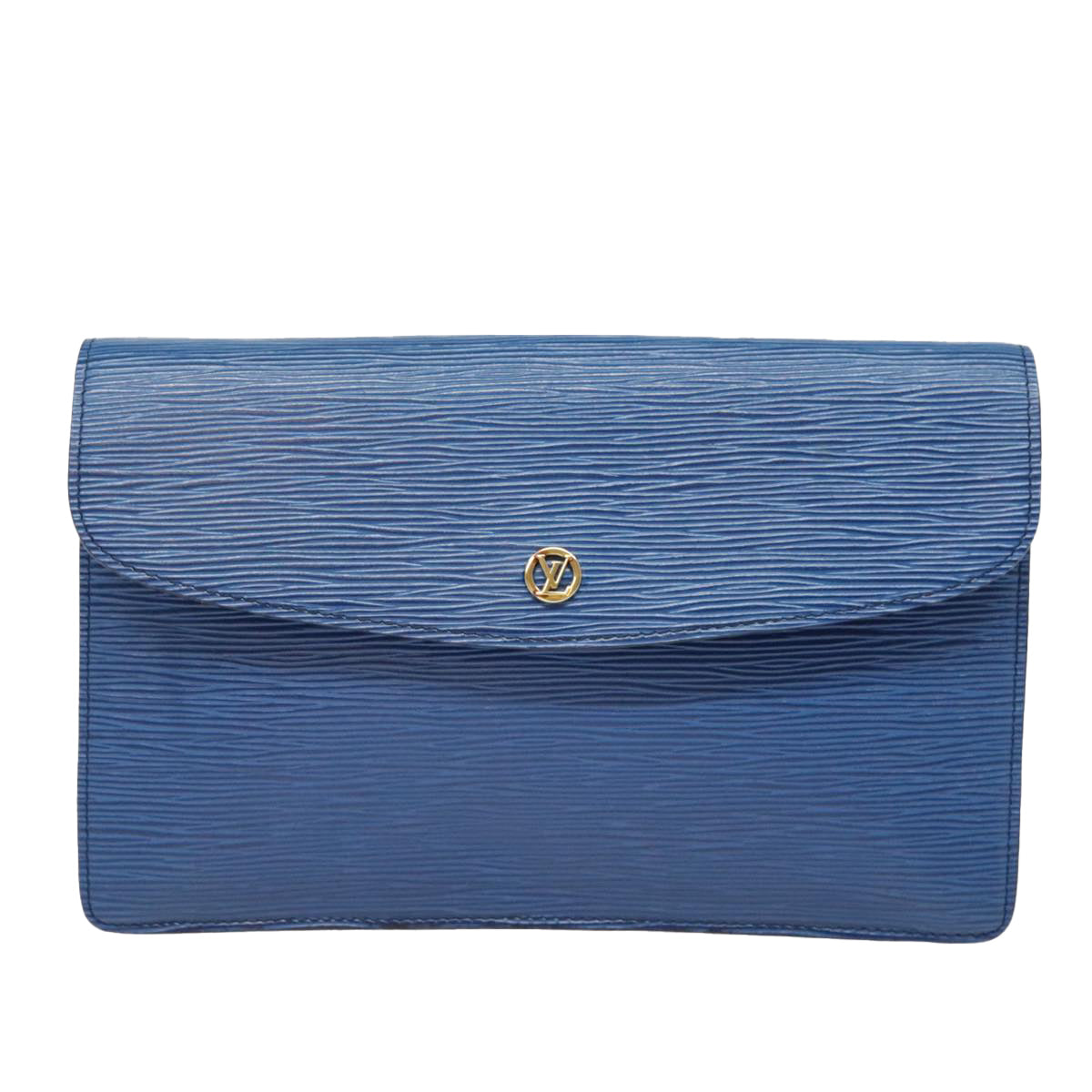 LOUIS VUITTON Epi Montaigne 27 Clutch Bag Blue M52655 LV Auth bs18131