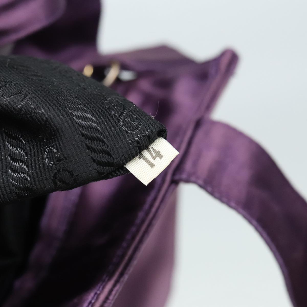 PRADA Hand Bag Satin Purple Auth bs18138