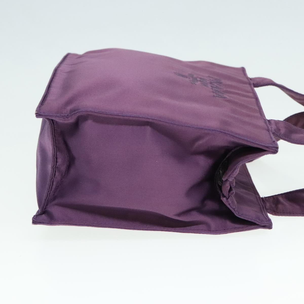 PRADA Hand Bag Satin Purple Auth bs18138