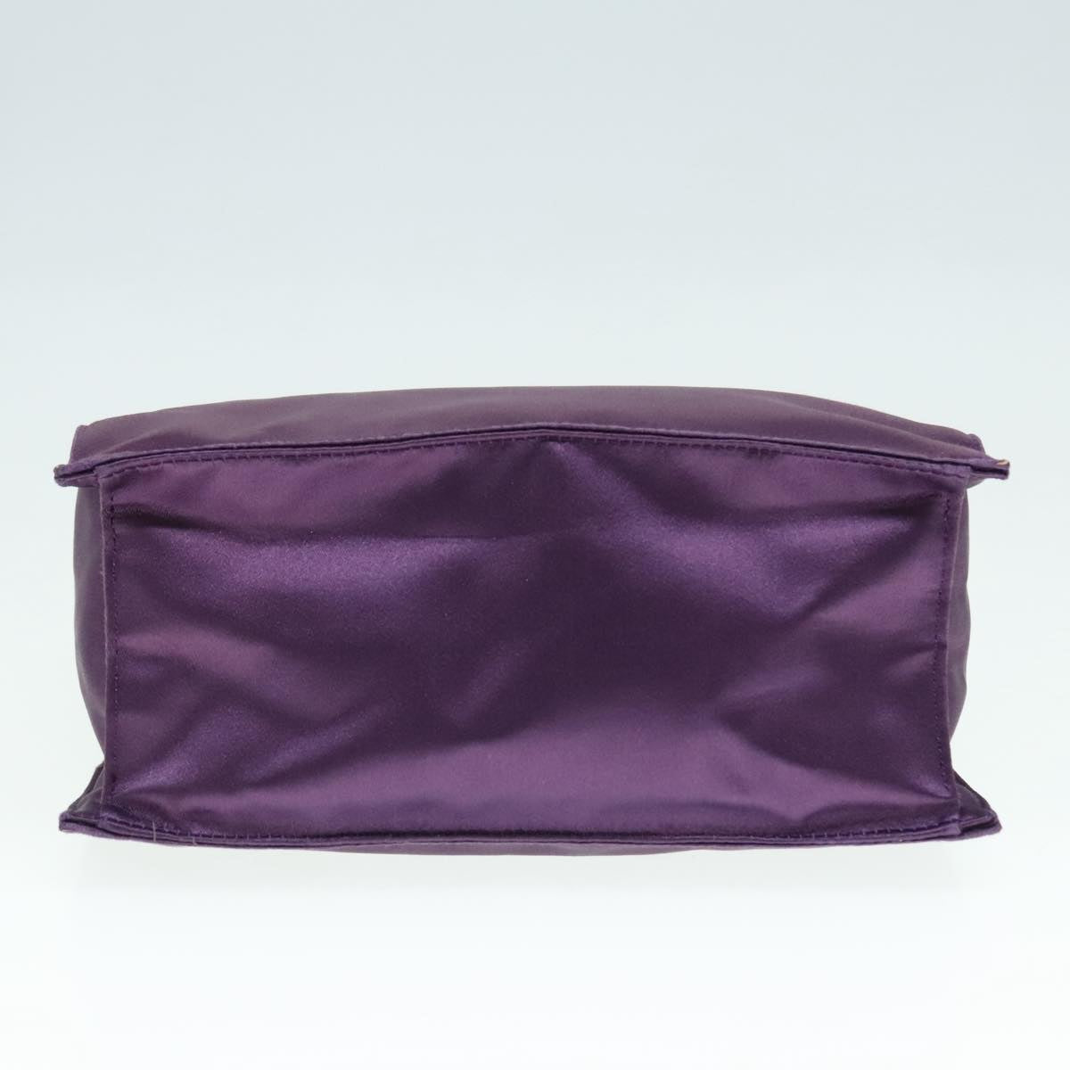 PRADA Hand Bag Satin Purple Auth bs18138